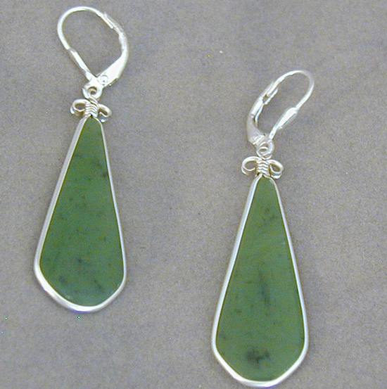 wyoming jade silver earrings