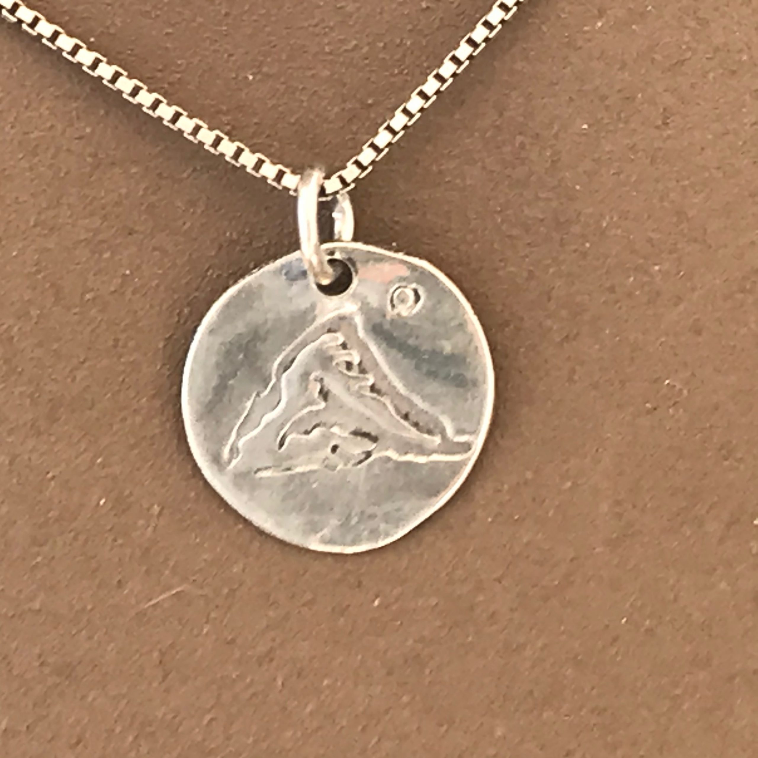 Round Stamped Mountain Peak Necklace